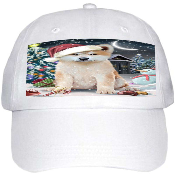 Have a Holly Jolly Akita Dog Christmas Ball Hat Cap HAT58581