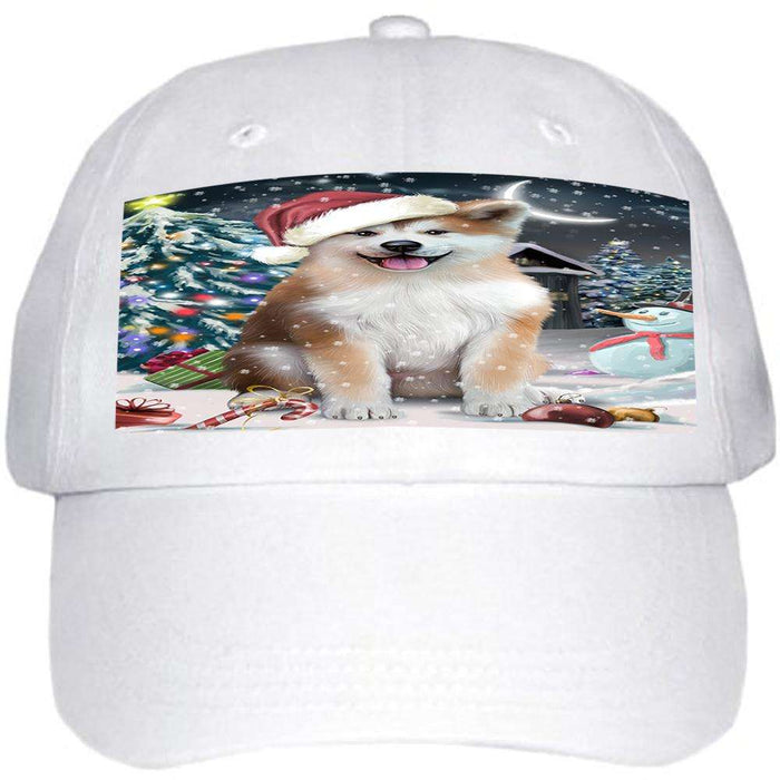 Have a Holly Jolly Akita Dog Christmas Ball Hat Cap HAT58584