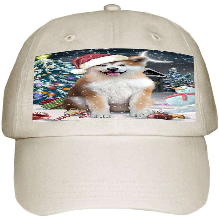 Have a Holly Jolly Akita Dog Christmas Ball Hat Cap HAT58584