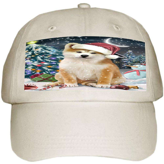 Have a Holly Jolly Akita Dog Christmas Ball Hat Cap HAT58587