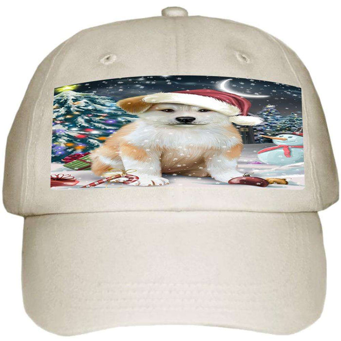 Have a Holly Jolly Akita Dog Christmas Ball Hat Cap HAT58590