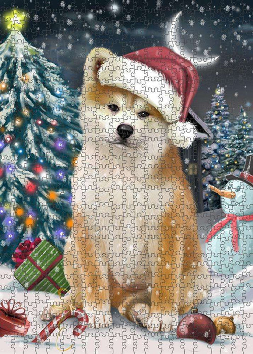 Have a Holly Jolly Akita Dog Christmas Puzzle with Photo Tin PUZL58941