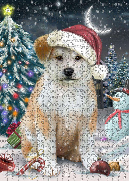 Have a Holly Jolly Akita Dog Christmas Puzzle with Photo Tin PUZL58944