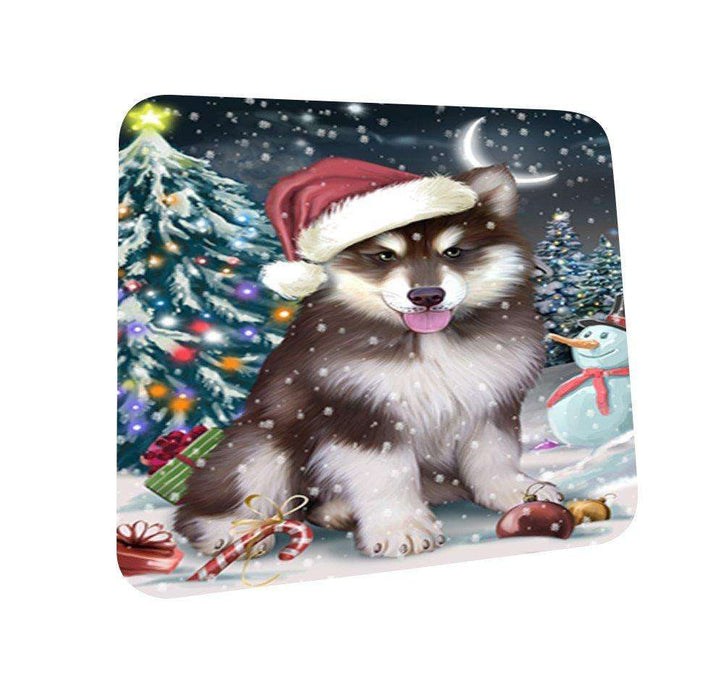 Have a Holly Jolly Alaskan Malamute Dog Christmas Coasters CST616 (Set of 4)