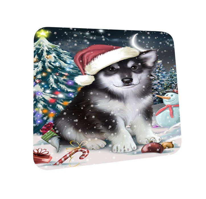 Have a Holly Jolly Alaskan Malamute Dog Christmas Coasters CST618 (Set of 4)