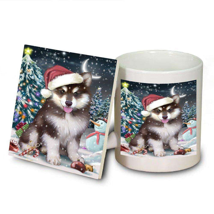 Have a Holly Jolly Alaskan Malamute Dog Christmas Mug and Coaster Set MUC0073