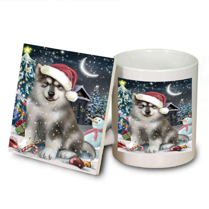 Have a Holly Jolly Alaskan Malamute Dog Christmas Mug and Coaster Set MUC0074
