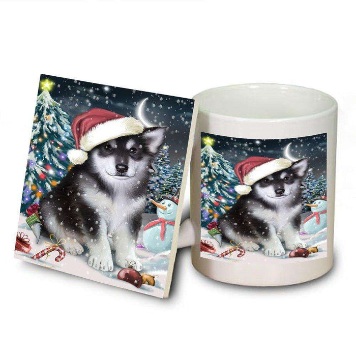Have a Holly Jolly Alaskan Malamute Dog Christmas Mug and Coaster Set MUC0075