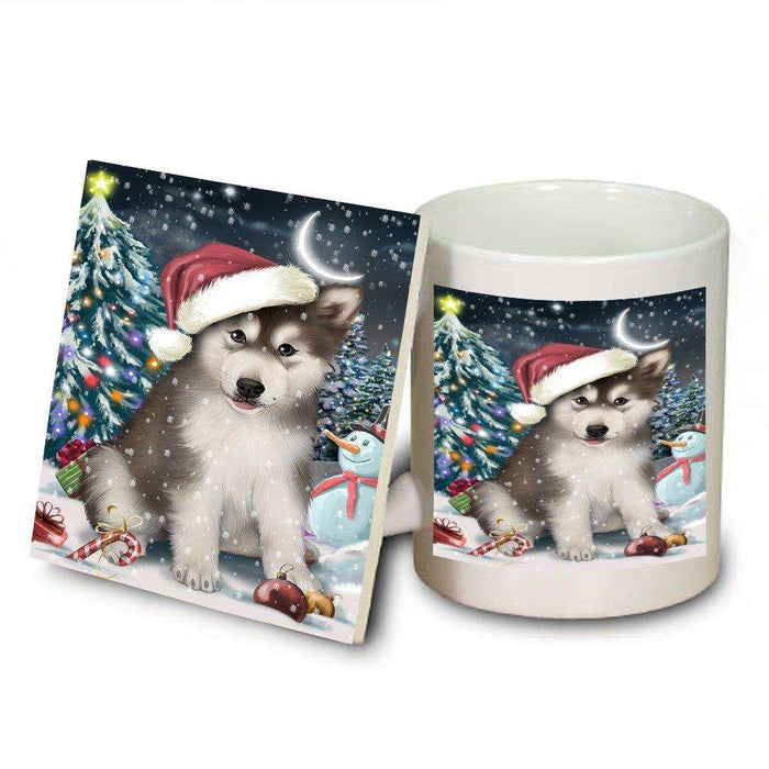 Have a Holly Jolly Alaskan Malamute Dog Christmas Mug and Coaster Set MUC0076