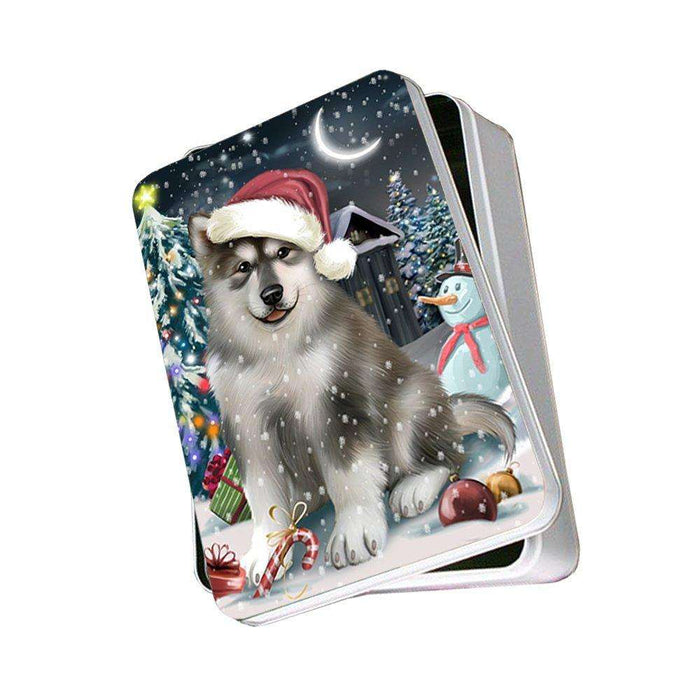 Have a Holly Jolly Alaskan Malamute Dog Christmas Photo Storage Tin PTIN0074