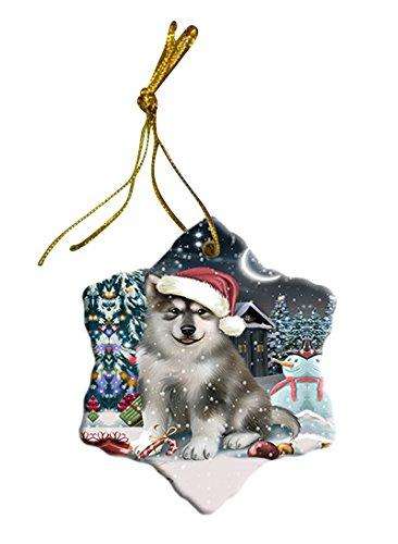 Have a Holly Jolly Alaskan Malamute Dog Christmas Star Ornament POR2374
