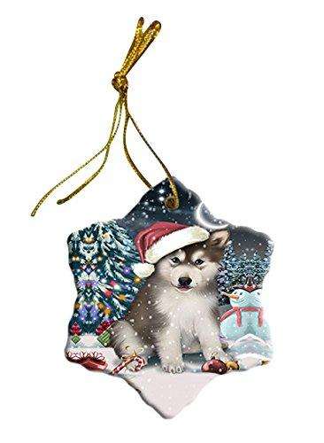 Have a Holly Jolly Alaskan Malamute Dog Christmas Star Ornament POR2376