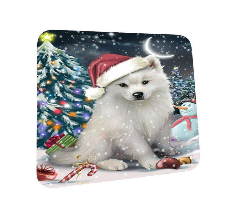 Have a Holly Jolly American Eskimo Dog Christmas Coasters CST144 (Set of 4)