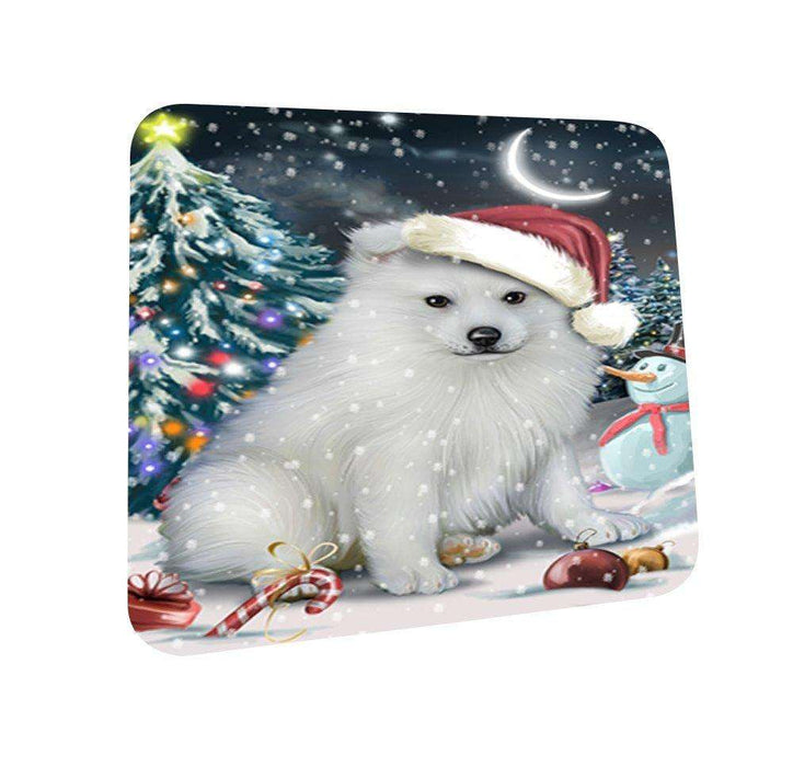 Have a Holly Jolly American Eskimo Dog Christmas Coasters CST146 (Set of 4)