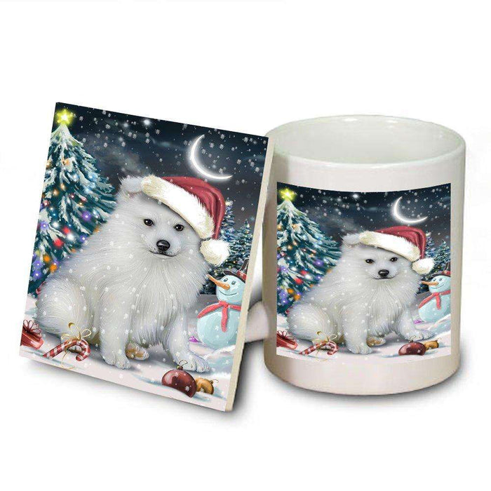 Have a Holly Jolly American Eskimo Dog Christmas Mug and Coaster Set MUC0240