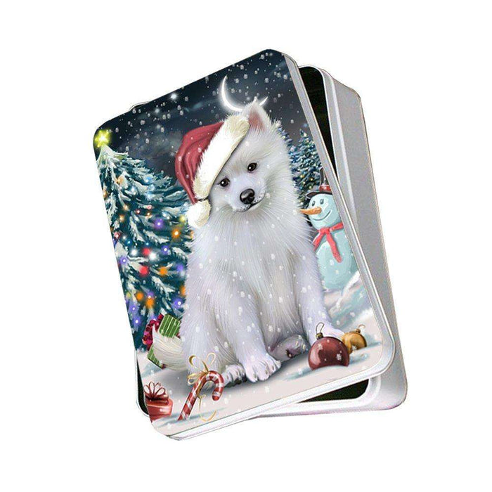 Have a Holly Jolly American Eskimo Dog Christmas Photo Storage Tin PTIN0237