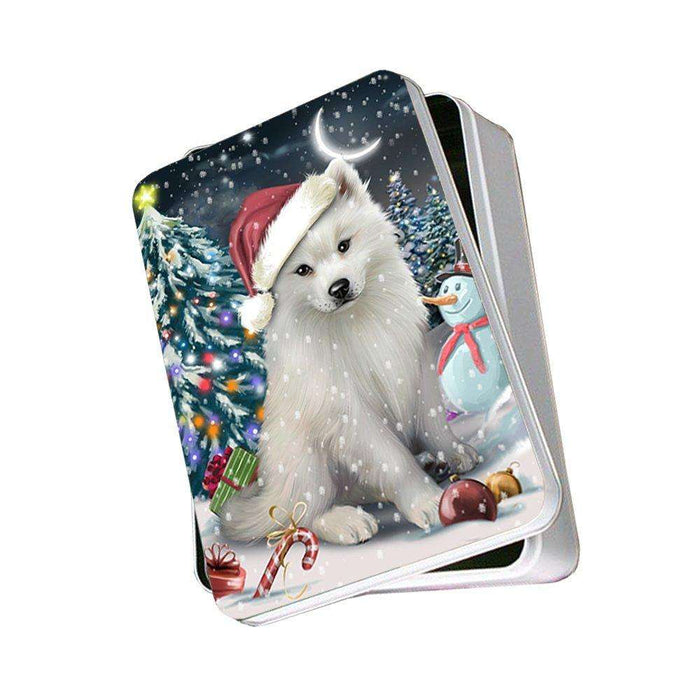 Have a Holly Jolly American Eskimo Dog Christmas Photo Storage Tin PTIN0238