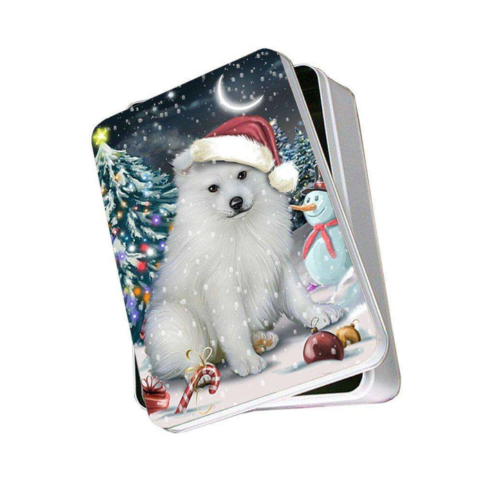 Have a Holly Jolly American Eskimo Dog Christmas Photo Storage Tin PTIN0240