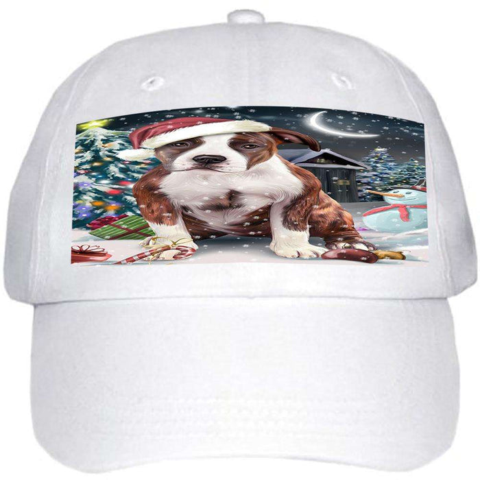 Have a Holly Jolly American Staffordshire Terrier Dog Christmas Ball Hat Cap HAT58596