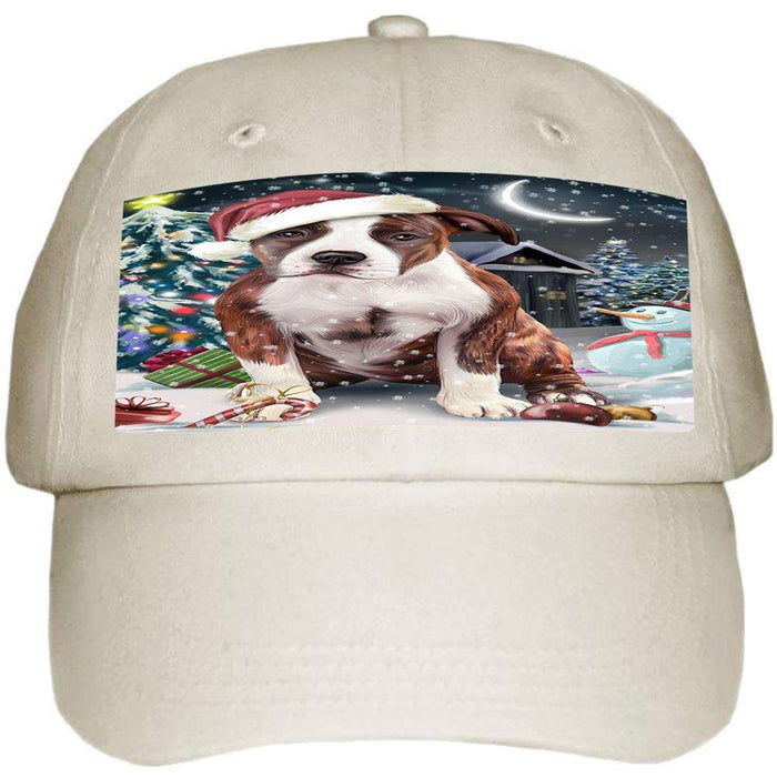 Have a Holly Jolly American Staffordshire Terrier Dog Christmas Ball Hat Cap HAT58596