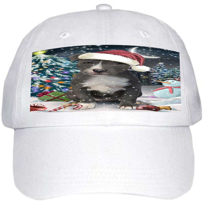 Have a Holly Jolly American Staffordshire Terrier Dog Christmas Ball Hat Cap HAT58599