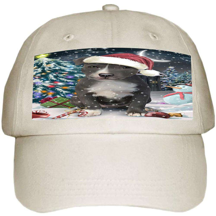 Have a Holly Jolly American Staffordshire Terrier Dog Christmas Ball Hat Cap HAT58599