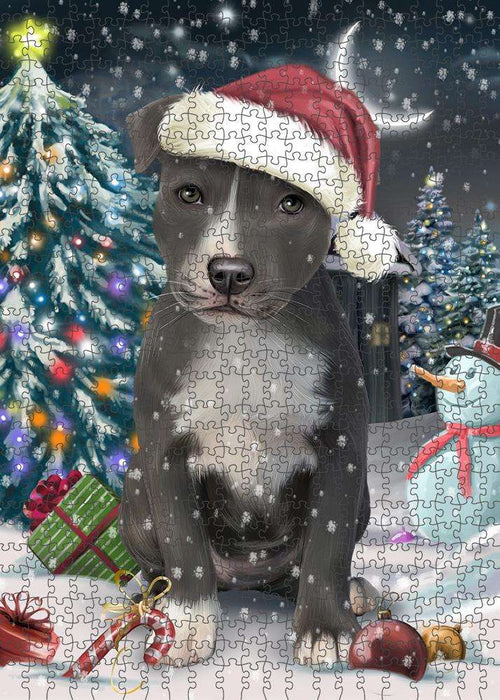 Have a Holly Jolly American Staffordshire Terrier Dog Christmas Puzzle with Photo Tin PUZL58953