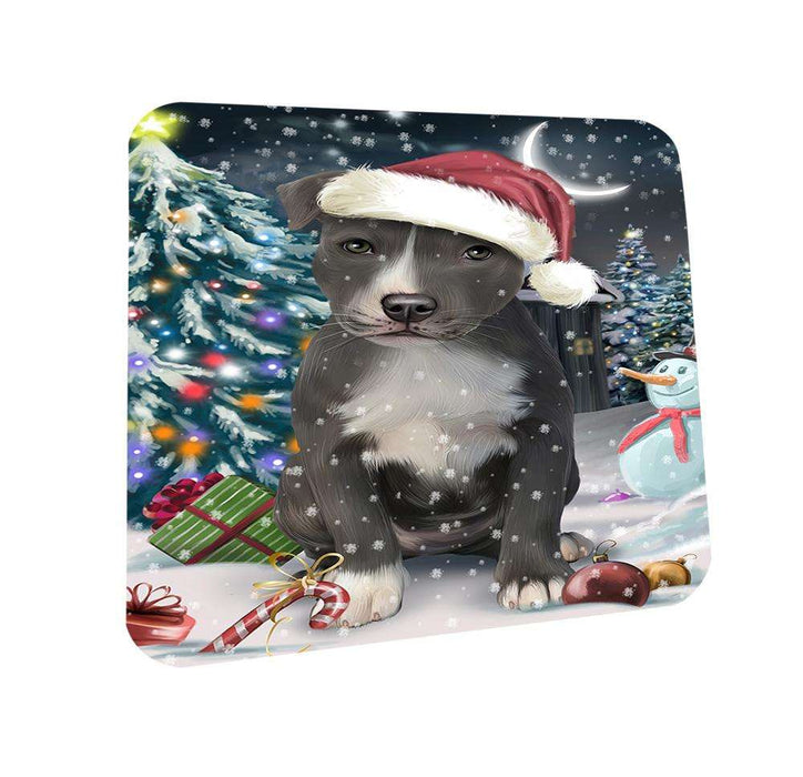 Have a Holly Jolly American Staffordshire Terrier Dog Christmas  Coasters Set of 4 CST51581