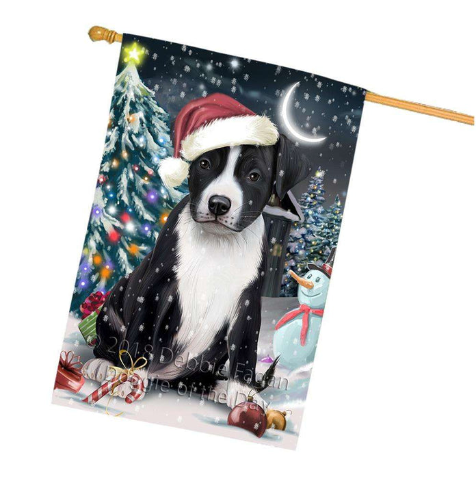 Have a Holly Jolly American Staffordshire Terrier Dog Christmas  House Flag FLG51753