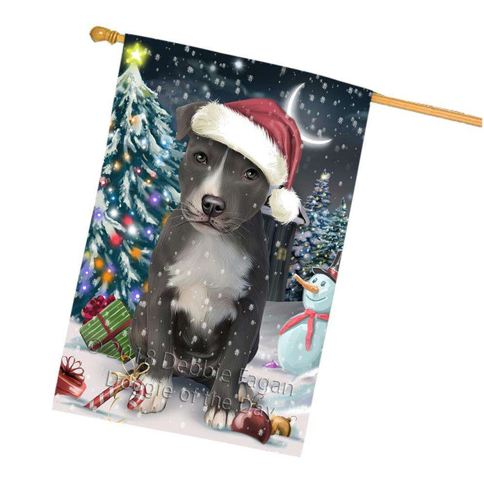 Have a Holly Jolly American Staffordshire Terrier Dog Christmas  House Flag FLG51755