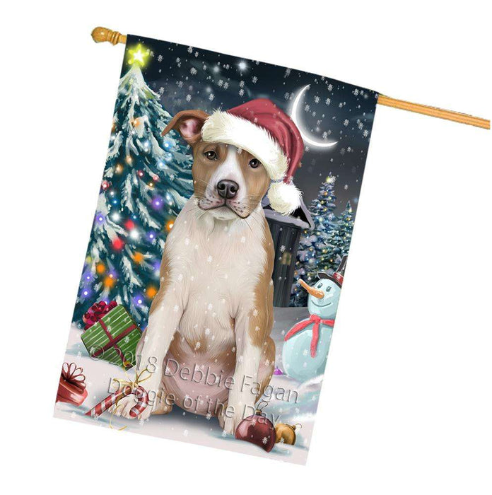 Have a Holly Jolly American Staffordshire Terrier Dog Christmas  House Flag FLG51756