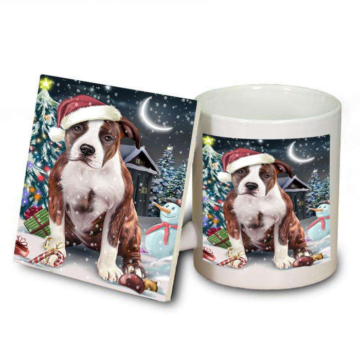 Have a Holly Jolly American Staffordshire Terrier Dog Christmas  Mug and Coaster Set MUC51613