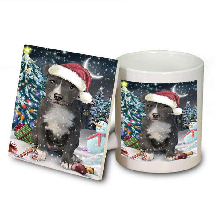 Have a Holly Jolly American Staffordshire Terrier Dog Christmas  Mug and Coaster Set MUC51614