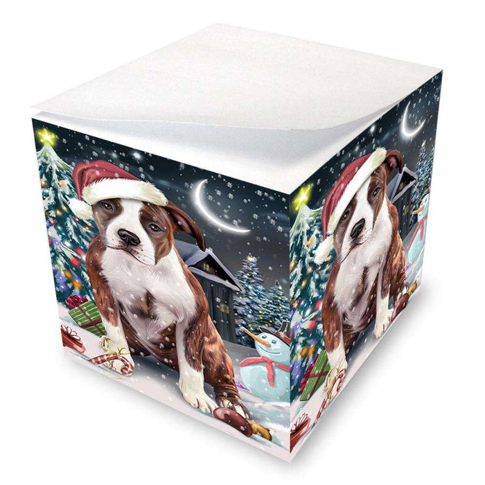 Have a Holly Jolly American Staffordshire Terrier Dog Christmas  Note Cube NOC51621