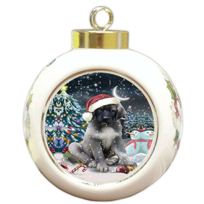 Have a Holly Jolly Anatolian Shepherd Dog Christmas Round Ball Ornament POR769