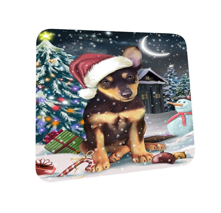 Have a Holly Jolly Australian Kelpie Dog Christmas Coasters CST621 (Set of 4)
