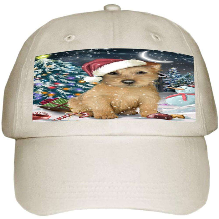Have a Holly Jolly Australian Terrier Dog Christmas Ball Hat Cap HAT58605