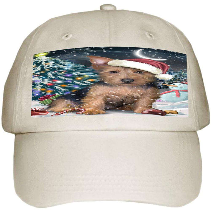 Have a Holly Jolly Australian Terrier Dog Christmas Ball Hat Cap HAT58608