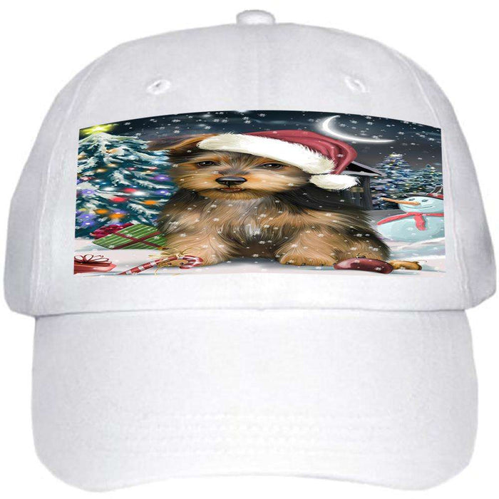 Have a Holly Jolly Australian Terrier Dog Christmas Ball Hat Cap HAT58611