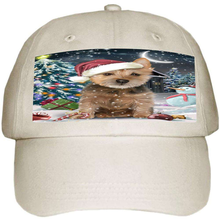 Have a Holly Jolly Australian Terrier Dog Christmas Ball Hat Cap HAT58614