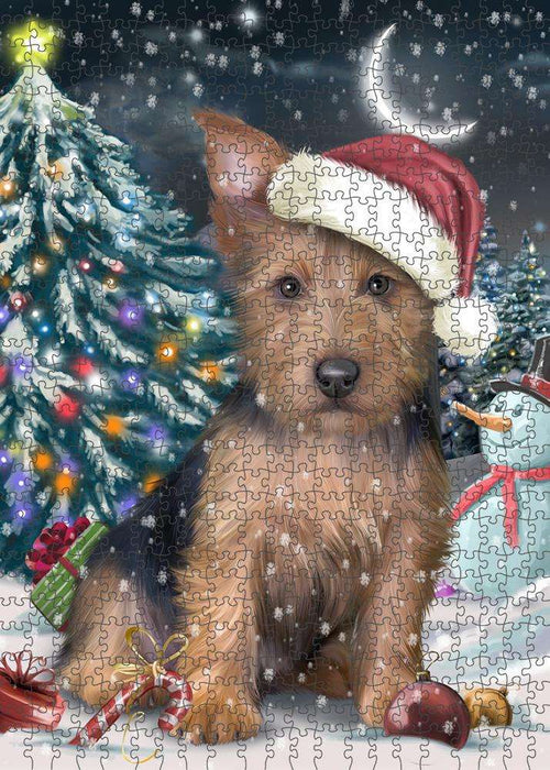 Have a Holly Jolly Australian Terrier Dog Christmas Puzzle with Photo Tin PUZL58962