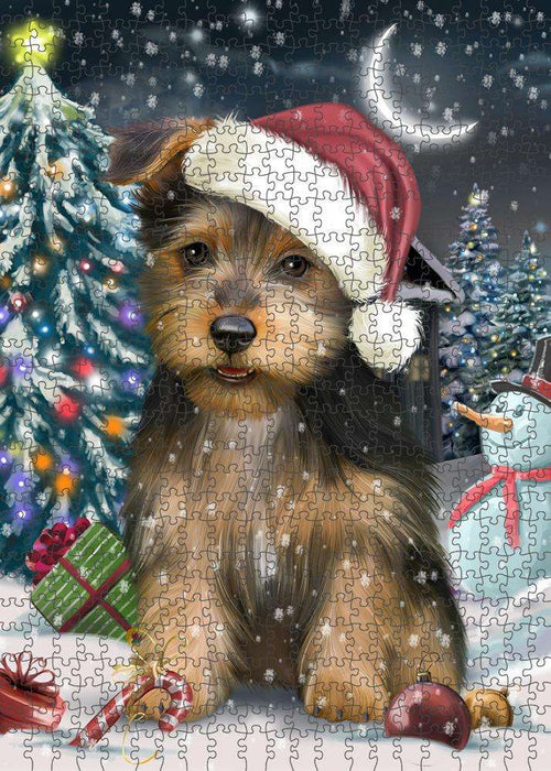 Have a Holly Jolly Australian Terrier Dog Christmas Puzzle with Photo Tin PUZL58965