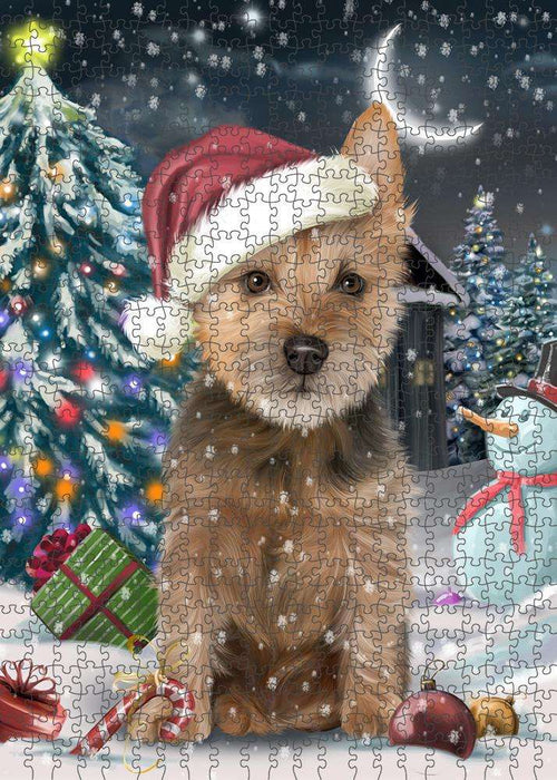 Have a Holly Jolly Australian Terrier Dog Christmas Puzzle with Photo Tin PUZL58968