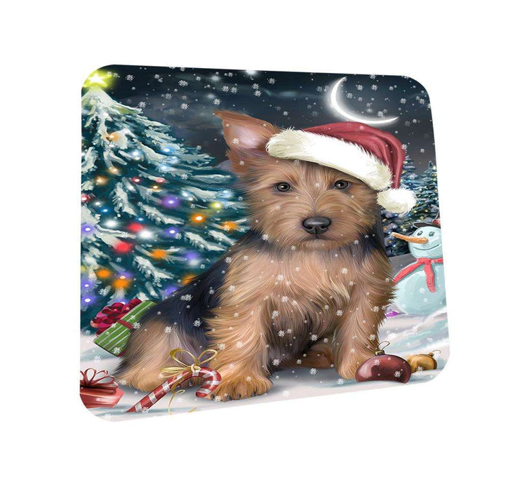 Have a Holly Jolly Australian Terrier Dog Christmas  Coasters Set of 4 CST51584