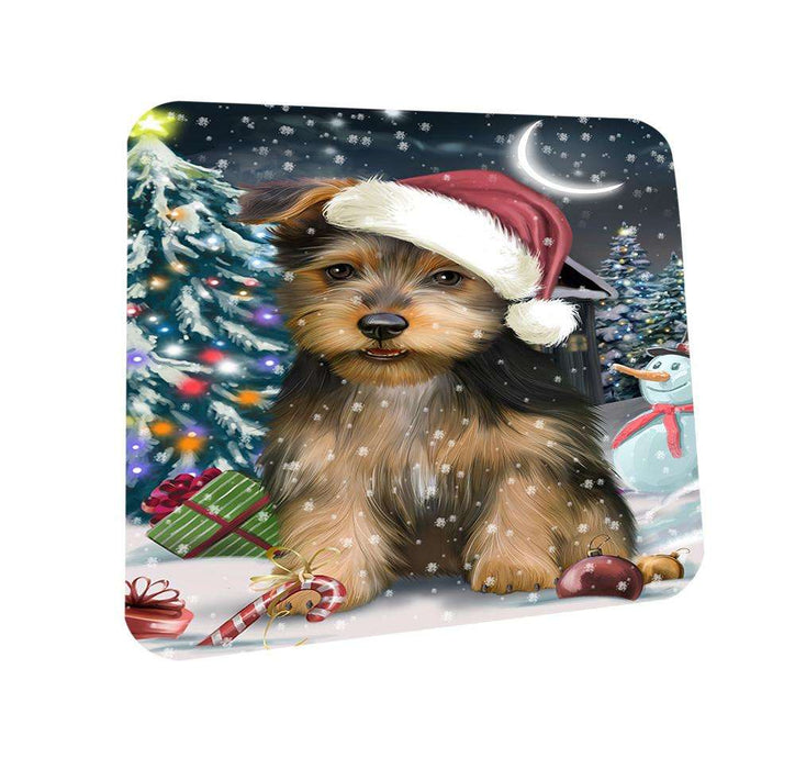 Have a Holly Jolly Australian Terrier Dog Christmas  Coasters Set of 4 CST51585