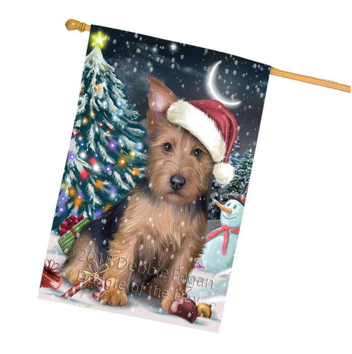 Have a Holly Jolly Australian Terrier Dog Christmas  House Flag FLG51758