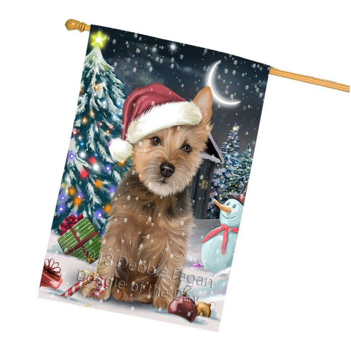Have a Holly Jolly Australian Terrier Dog Christmas  House Flag FLG51760