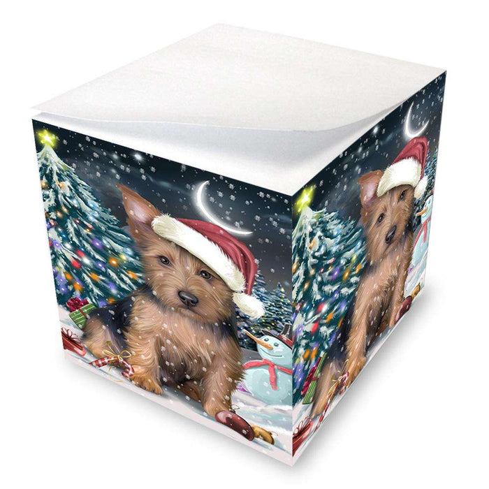 Have a Holly Jolly Australian Terrier Dog Christmas  Note Cube NOC51625