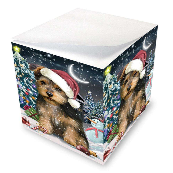 Have a Holly Jolly Australian Terrier Dog Christmas  Note Cube NOC51626