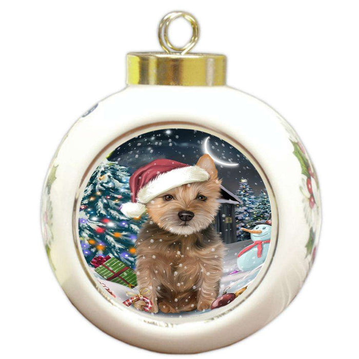 Have a Holly Jolly Australian Terrier Dog Christmas  Round Ball Christmas Ornament RBPOR51627